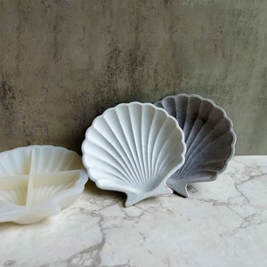 Shell Resin Dish Mold,Creative Epoxy Resin Jewelry Tray Mold,Concrete Plaster Trinket Dish Mold,Seashell Resin Storage Dish Mold 221247