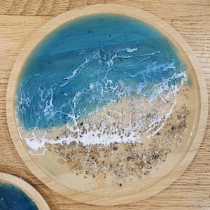 Wood Ocean Wave Jewelry tray, Ring tray, Jewelry tray, Catch All, Trinket Dish, Beach Decor, Ocean Resin tray, Ocean Gift, Unique gift