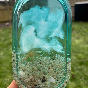 Ocean Resin Tray: Starfish, Shells, Coastal Home Decor (9.5cm x 18cm)